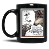 To My Son Letter Love From Dad - Dad Wolf Letter To Little Son Gift Black Gift Coffee Mug