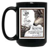 To My Son Letter Love From Dad - Dad Wolf Letter To Little Son Gift Black Gift Coffee Mug