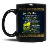 To My Son Love Mom Backgroud Stunning Glitter Black Gift Coffee Mug