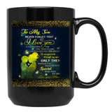 To My Son Love Mom Backgroud Stunning Glitter Black Gift Coffee Mug - Black