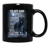 To My Son - Mom Love Black Gift Coffee Mug - Black