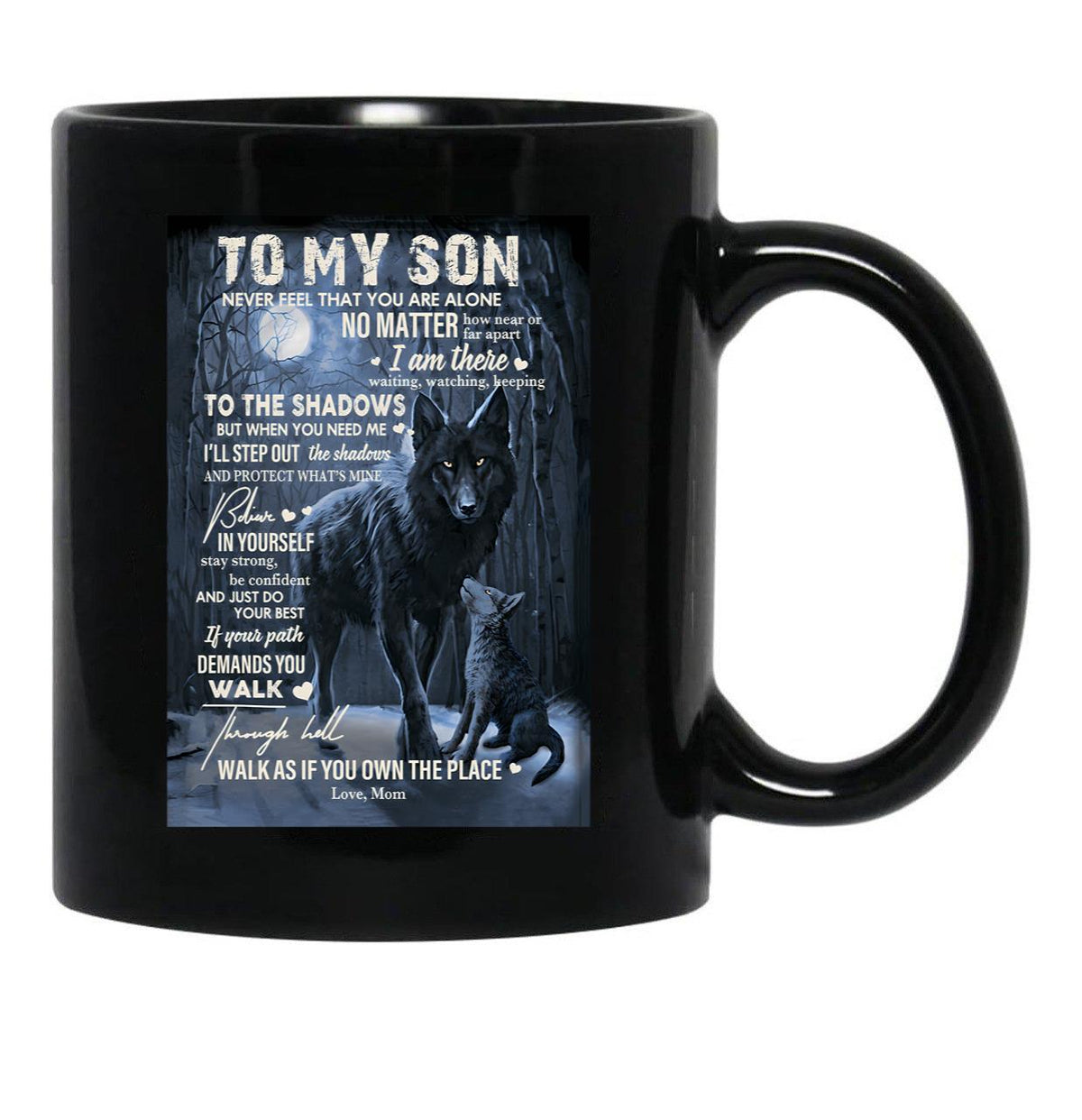 To My Son - Mom Love Black Gift Coffee Mug - Black