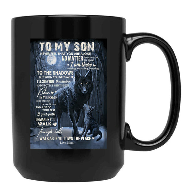 To My Son - Mom Love Black Gift Coffee Mug - Black