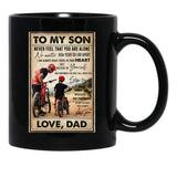 To My Son Mountain Biking - To My Son Never Feel That You Are Alone - Mountain Biker Lovers (1) Black Gift Coffee Mug - Black
