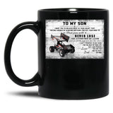 To My Son Sprint Car Racing Poster Gift - Dad And Son Sprint Car Racing Black Gift Coffee Mug