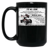 To My Son Sprint Car Racing Poster Gift - Dad And Son Sprint Car Racing Black Gift Coffee Mug