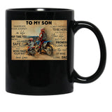 To My Son Wherever Your Journey In Life - Dad And Son Biker Dirt Bike Black Gift Coffee Mug - Black