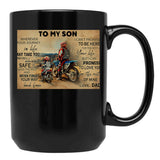 To My Son Wherever Your Journey In Life - Dad And Son Biker Dirt Bike Black Gift Coffee Mug - Black