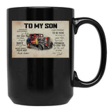 To My Son Wherever Your Journey In Life - Dad And Son Hot Rod Car Black Gift Coffee Mug - Black