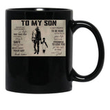 To My Son Wherever Your Journey In Life - Dad And Son Wrestling Poster Gift Black Gift Coffee Mug - Black