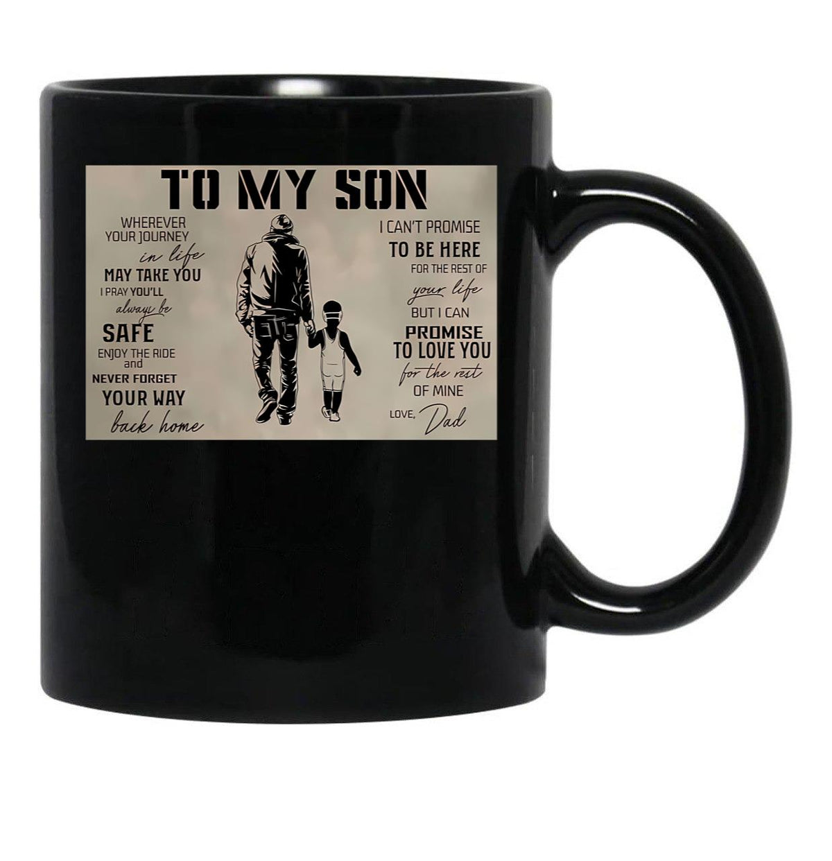 To My Son Wherever Your Journey In Life - Dad And Son Wrestling Poster Gift Black Gift Coffee Mug - Black