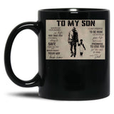 To My Son Wherever Your Journey In Life - Dad And Son Wrestling Poster Gift Black Gift Coffee Mug