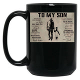 To My Son Wherever Your Journey In Life - Dad And Son Wrestling Poster Gift Black Gift Coffee Mug