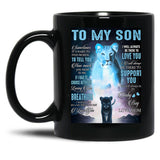 To My Son Black Gift Coffee Mug