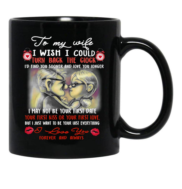 To My Wife Love You Forever Black Gift Coffee Mug - Black