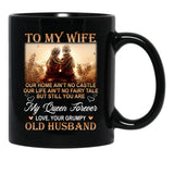 To My Wife Old Husband Black Gift Coffee Mug - Black