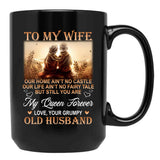 To My Wife Old Husband Black Gift Coffee Mug - Black