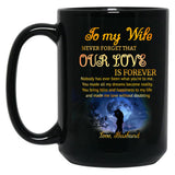 To My Wife Romantic Gift Our Love Is Forever Black Gift Coffee Mug