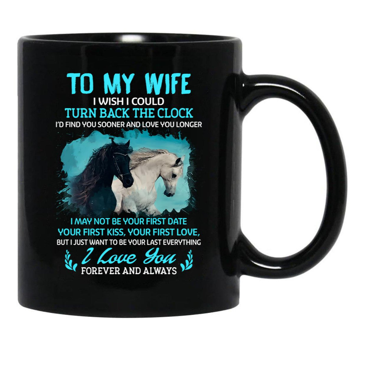 To My Wife Turn Back The Clock I Love You (1) Black Gift Coffee Mug - Black