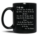 To My Wife. You'Re Note Juste The Mother Of My Childrenmothers Day Gift From Husband Black Gift Coffee Mug