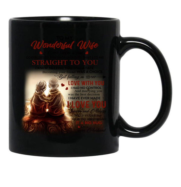 To My Wonderful Wife Black Gift Coffee Mug - Black
