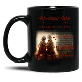 To My Wonderful Wife Black Gift Coffee Mug