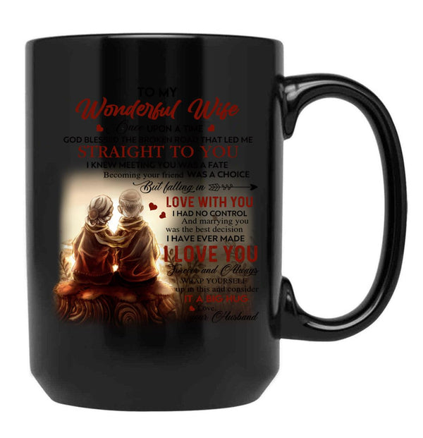 To My Wonderful Wife Black Gift Coffee Mug - Black