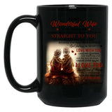 To My Wonderful Wife Black Gift Coffee Mug
