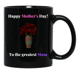 To The Greatest Mum Black Gift Coffee Mug - Black