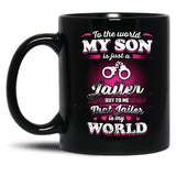 To The World My Son Is Just A Jailer Black Gift Coffee Mug