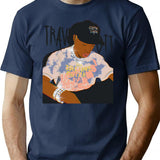 Travis Scott Bootleg Design Bootleg Graphic T-Shirt - Navy