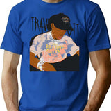Travis Scott Bootleg Design Bootleg Graphic T-Shirt - Blue