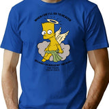 Vietnam Cherub Bart Bootleg Graphic T-Shirt - Blue