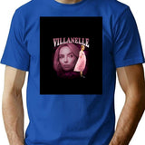 Villanelle Killing Eve - Retro 90S Bootleg Style Bootleg Graphic T-Shirt - Blue