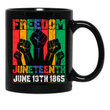 Vintage Retro Freedom Day Juneteenth June 19Th Black History Black Coffee Mug - Black