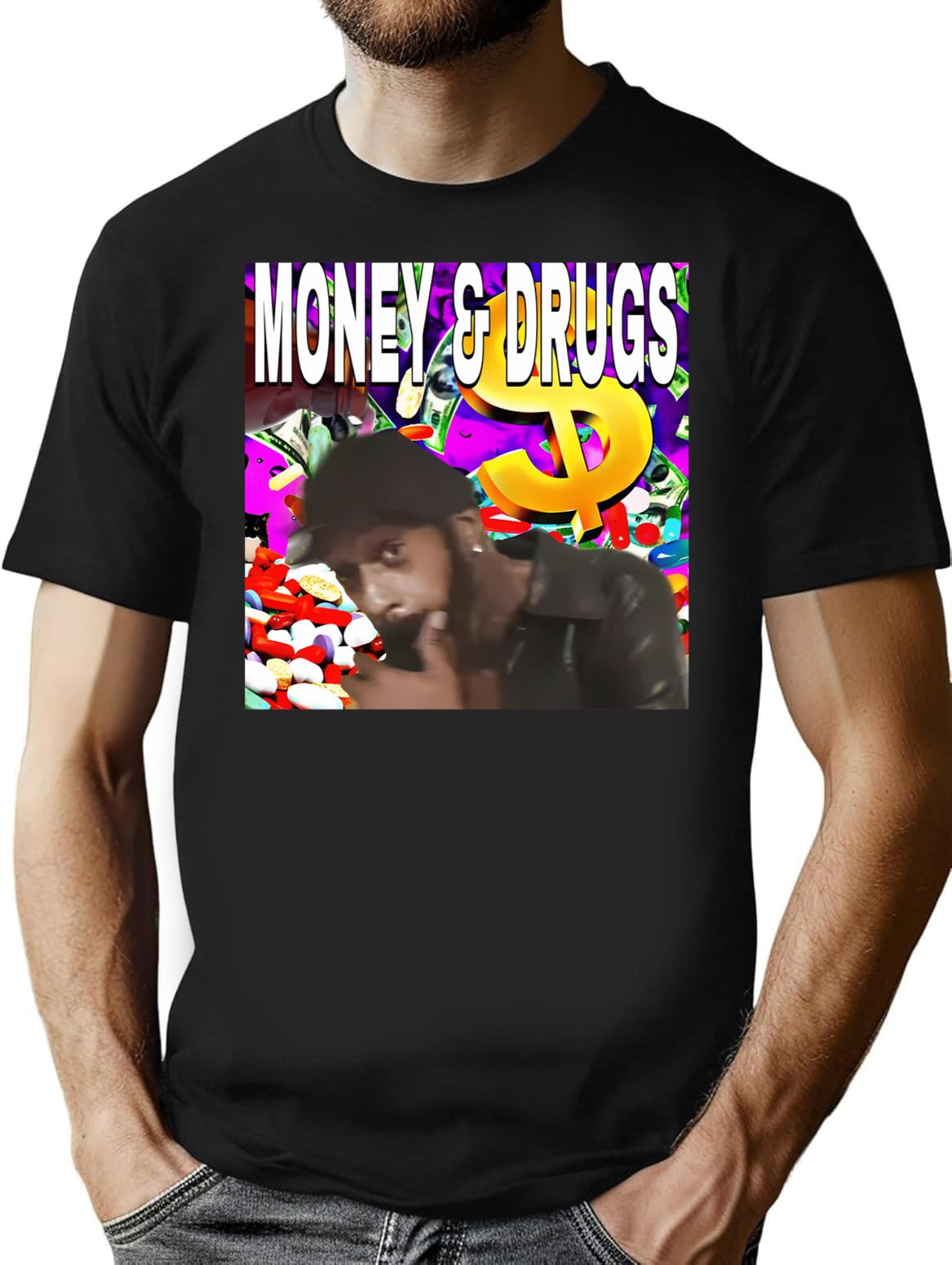 Viper Money Drugs Bootleg Graphic T-Shirt - Black