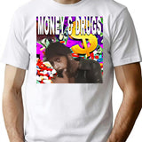 Viper Money Drugs Bootleg Graphic T-Shirt - White