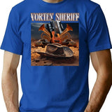 Vortex Sheriff Bootleg Graphic T-Shirt - Blue