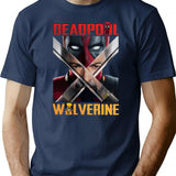 Wacky Ddeaddpoolwolverine Bootleg Graphic T-Shirt - Navy