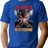 Wacky Ddeaddpoolwolverine Bootleg Graphic T-Shirt - Blue