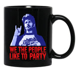We The People Like To Party Vintage Joe Dirt Merica Gift Men Women Black Coffee Mug - Black
