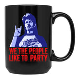 We The People Like To Party Vintage Joe Dirt Merica Gift Men Women Black Coffee Mug - Black