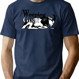 Weeping Goat Logo Bootleg Graphic T-Shirt - Navy