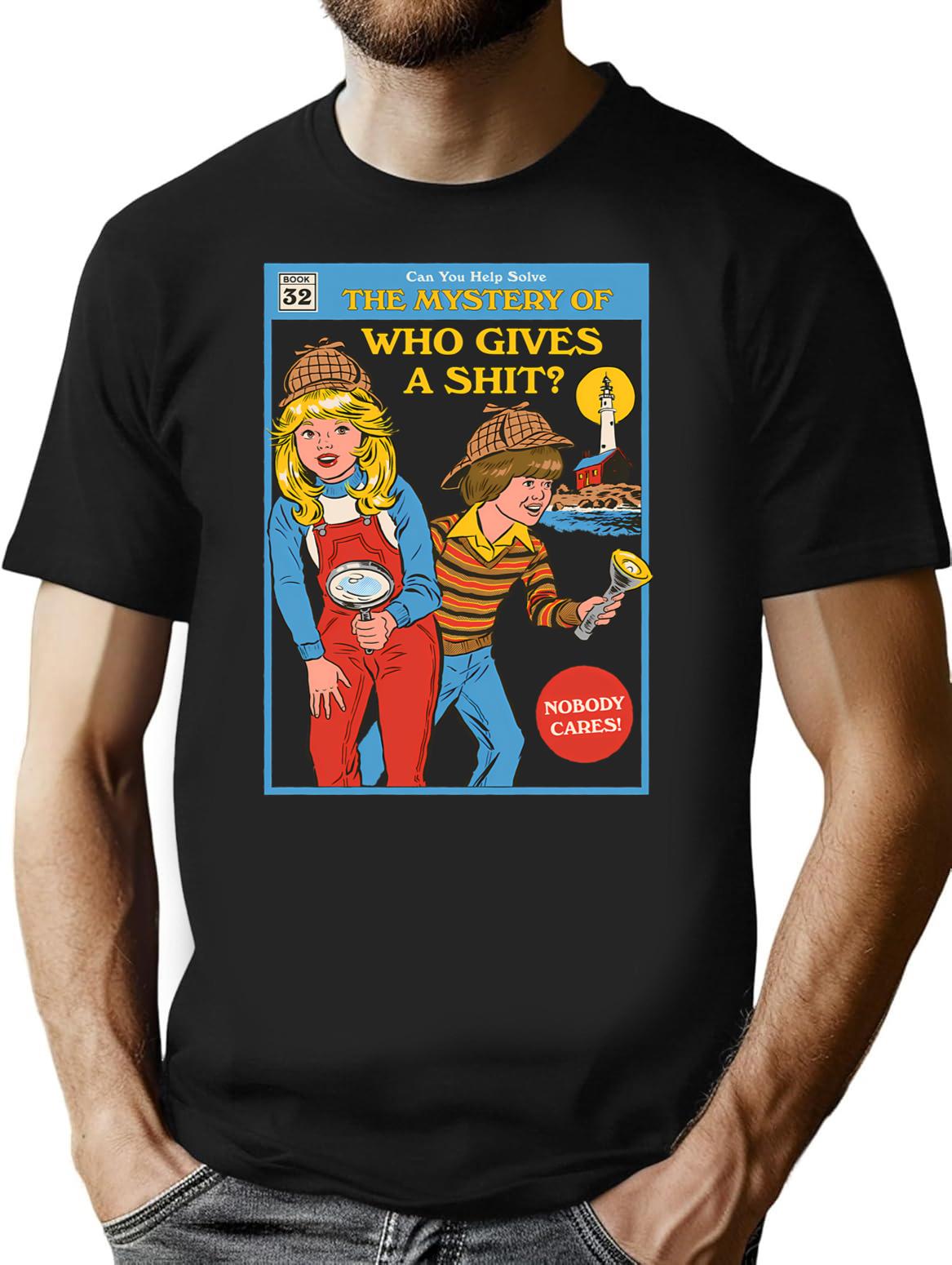 Who Gives A Sht T-Shirt - Retro Graphic Tee for Men & Women - Black