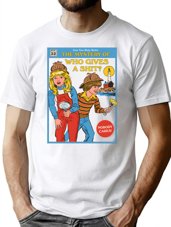 Who Gives A Sht T-Shirt - Retro Graphic Tee for Men & Women - White