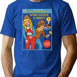 Who Gives A Sht T-Shirt - Retro Graphic Tee for Men & Women - Blue