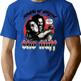 Who Is Da Mastaaa Bootleg Graphic T-Shirt - Blue