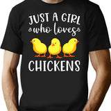 Who Loves Chickens Funny Chicken T-Shirt - Sarcastic Humor Graphic Tee - Black