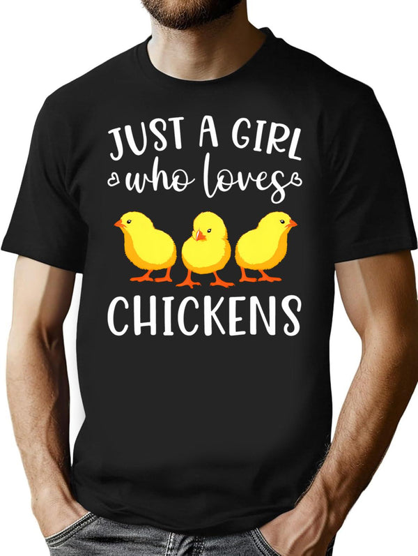 Who Loves Chickens Funny Chicken T-Shirt - Sarcastic Humor Graphic Tee - Black
