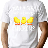 Who Loves Chickens Funny Chicken T-Shirt - Sarcastic Humor Graphic Tee - White
